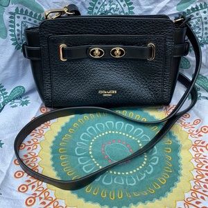 Small Black Coach Zip Crossbody